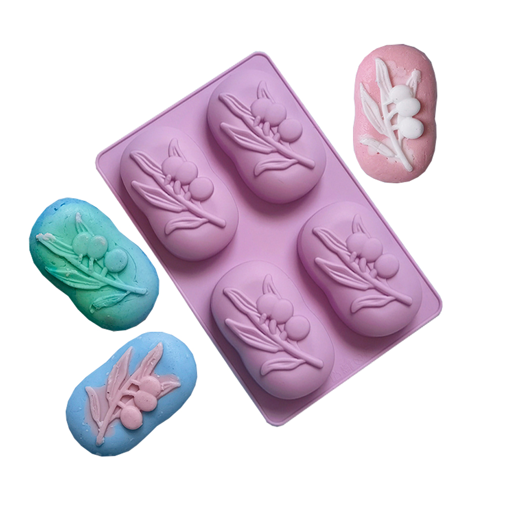 Soap Making Gifts - 4-полосная овальная силиконовая форма для мыла